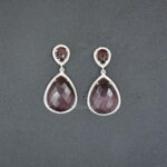 Latest Collection Beautiful Design Jewelry 925 solid Sterling silver earrings Purple Monalisa With cz earrings For Gift