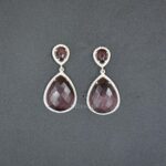 Latest Collection Beautiful Design Jewelry 925 solid Sterling silver earrings Purple Monalisa With cz earrings For Gift