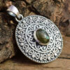 Natural 925 Labradorite Round Shape pendant wholesale 925 sterling silver jewelry natural Women Birthstone Healing Pendant