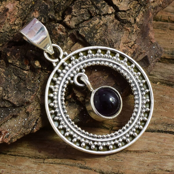 Natural amethyst Gemstone Silver Pendant 925 Solid Sterling Silver Jewelry Women Gift Party Sterling Stone pendant