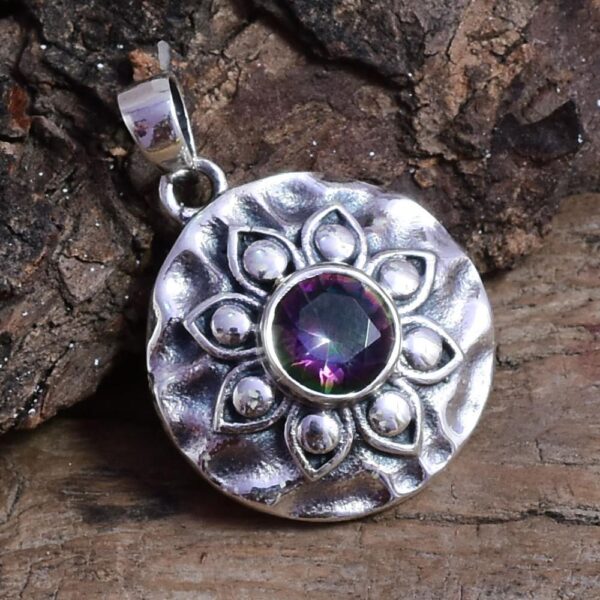 Top Quality Natural Watermelon Tourmaline Gemstone Sterling Silver Pendant, Birthday Gift Pendant For Wholesale Suppliers