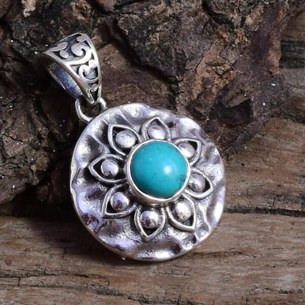Elegant Natural Turquoise Gemstone Pendant 925 Sterling Silver, Blue Gemstone Boho Pendant For Manufacturer & Suppliers