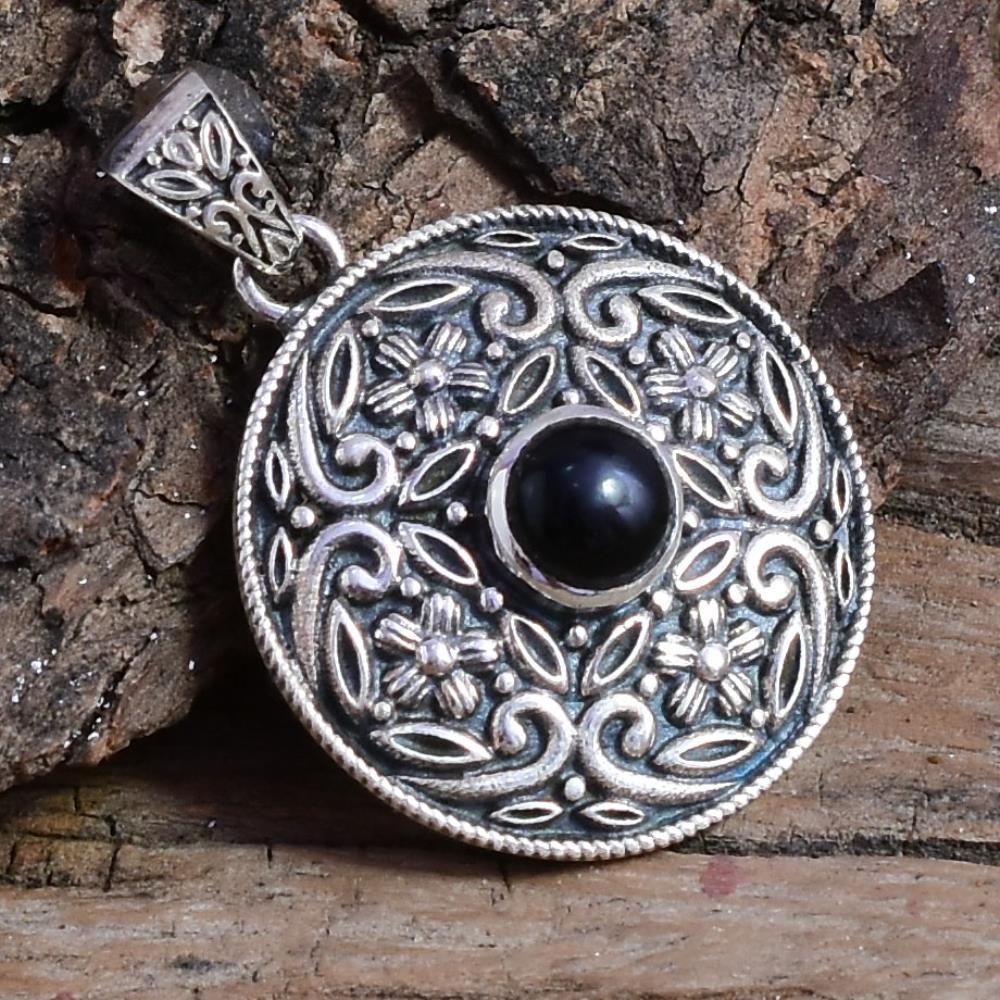 Gorgeous Natural Black Onyx Gemstone 925 Sterling Silver Pendant, Wedding Gift Pendant Jewelry For Wholesale Suppliers