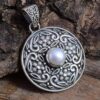 Handmade Round Natural Pearl Gemstone 925 Sterling Silver Pendant, Oxidized Plated Boho Pearl Gemstone Jewelry For Wholesaler