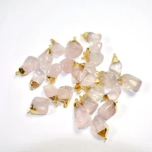 rose quartz Gemstone 925 sterling silver Pendant925 Sterling Silver gold Plated With high quality rose quartz Jewelry Buyers