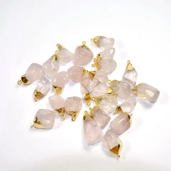 rose quartz Gemstone 925 sterling silver Pendant925 Sterling Silver gold Plated With high quality rose quartz Jewelry Buyers