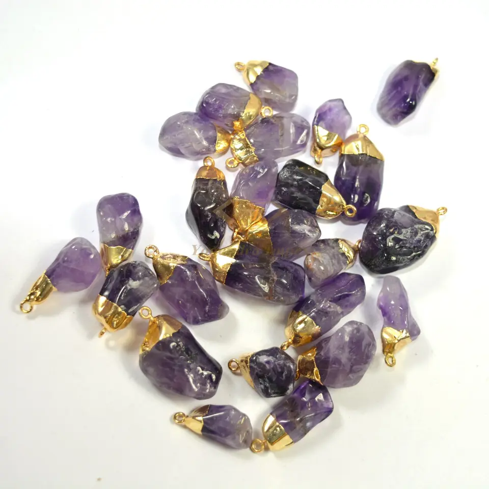 amethyst Gemstone 925 sterling silver Pendant925 Sterling Silver gold Plated With high quality amethyst Jewelry Buyers