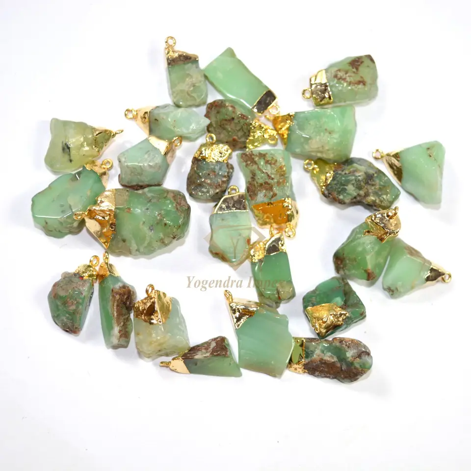 Chrysoprase Gemstone Pendant, 925 Sterling Silver irregular shapeShape Pendant Jewelry For Wholesale Suppliers and wholesale
