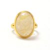 Gorgeous Natural Golden Rutile Gemstone Ring sterling Silver Ring 18k Gold Plated Oval Handmade Gemstone Ring For Wholesaler