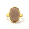 Handmade Natural Gray Moonstone Gemstone Silver Ring Oval Shaped Gemstone Ring Jewelry For Wholesaler