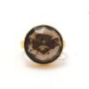 Natural Smoky Quartz Gemstone Ring 925 Sterling Silver Handmade Ring Gold Plated Chocolate Gemstone Ring Jewelry For Wholesaler