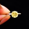 Premium Natural Gold Yellow Gemstone Ring 925 Sterling Silver Round Shape Silver Claw Ring Jewelry For Suppliers & Manufacturer