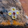 3A+ Quality Natural Citrine & Red Garnet Gemstone Ring Gorgeous 925 Sterling Silver Wedding Ring For Wholesale Suppliers