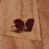 Butterfly Pink Tourmaline Carved Gemstone 925 Sterling Silver Ring
