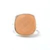 Cushion Shape Peach Moonstone Gemstone Ring 925 Sterling Silver Handmade Bezel Set Silver Ring Jewelry For Wholesaler