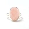 Handmade Natural Rose Quartz Gemstone Sterling Silver Gift Ring Gemstone Ring Jewelry For supplier