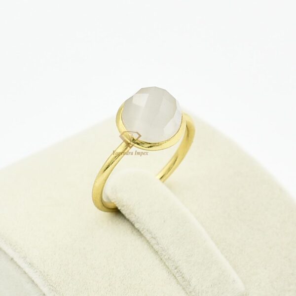 Top Quality Natural White Monalisa Quartz Gemstone Handmade 925 Sterling Silver Unique Ring Jewelry For Wholesale Supplies