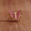 Wholesale 18k Gold Plated Natural Multi Tourmaline Gemstone Butterfly Ring 925 Sterling Silver Gemstone Insect Ring Supplies