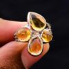 Handmade Natural Citrine Gemstone 925 Sterling Silver Ring Flower Gemstone Handmade Ring Jewelry For Wholesale Suppliers
