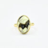 18k Gold Plated Lemon Quartz Black Spinel Copper Gemstone Ring 925 Sterling Silver Oval Shape Gemstone Ring Wholesale Supplier