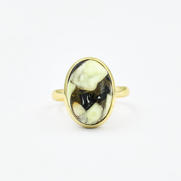 18k Gold Plated Lemon Quartz Black Spinel Copper Gemstone Ring 925 Sterling Silver Oval Shape Gemstone Ring Wholesale Supplier