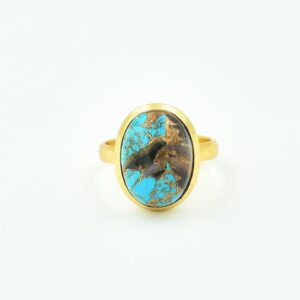 Gorgeous Natural Black Shell Copper Turquoise Gemstone 925 Sterling Silver Ring Black Gemstone Ring For Wholesale Suppliers