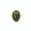 Handmade Natural 3A+ Black Shell Gemstone 925 Sterling Silver Ring Oval Shape Designer Jewelry For Wholesale Suppliers