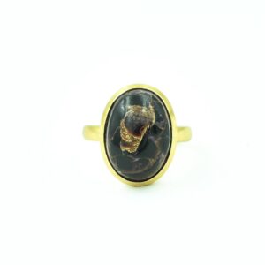 Handmade Natural 3A+ Black Shell Gemstone 925 Sterling Silver Ring Oval Shape Designer Jewelry For Wholesale Suppliers