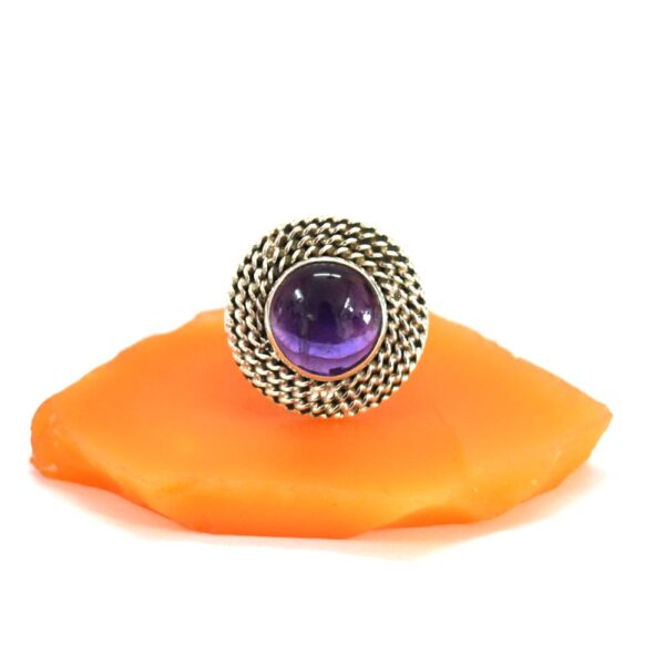 Purple Amethyst Cabochon Ring