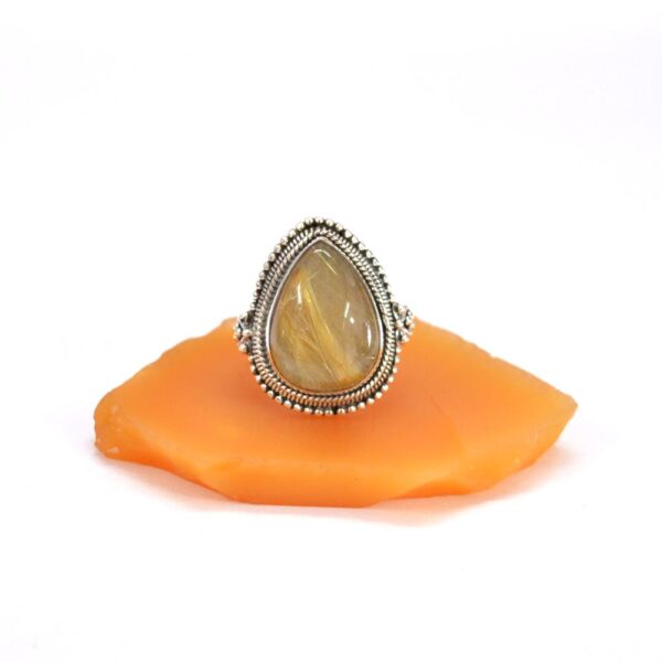Golden Rutile Cabochon Ring