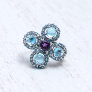 Blue Topaz & Amethyst