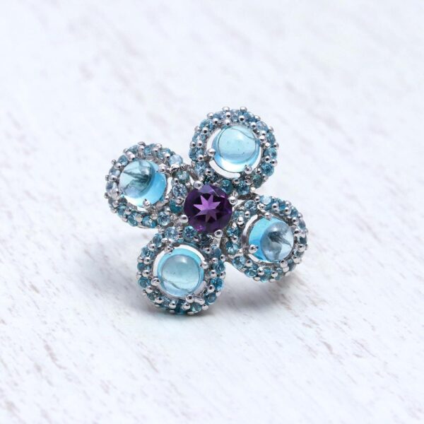 Blue Topaz & Amethyst