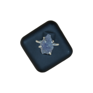 iolite Gemstone Rough Shape 925 Solid Sterling Silver Prong Setting Ring Silver Ring Fine Jewelry Blue Colour Ring