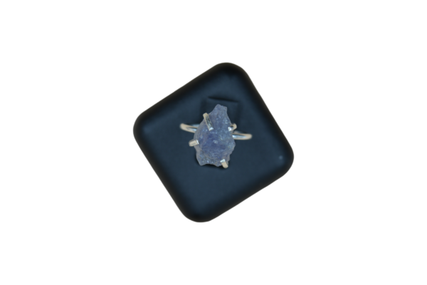 iolite Gemstone Rough Shape 925 Solid Sterling Silver Prong Setting Ring Silver Ring Fine Jewelry Blue Colour Ring