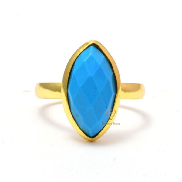 Marquise Natural Turquoise Gemstone 925 Sterling Silver Ring/Vintage Bezel Set Anniversary Ring For Wholesale Suppliers