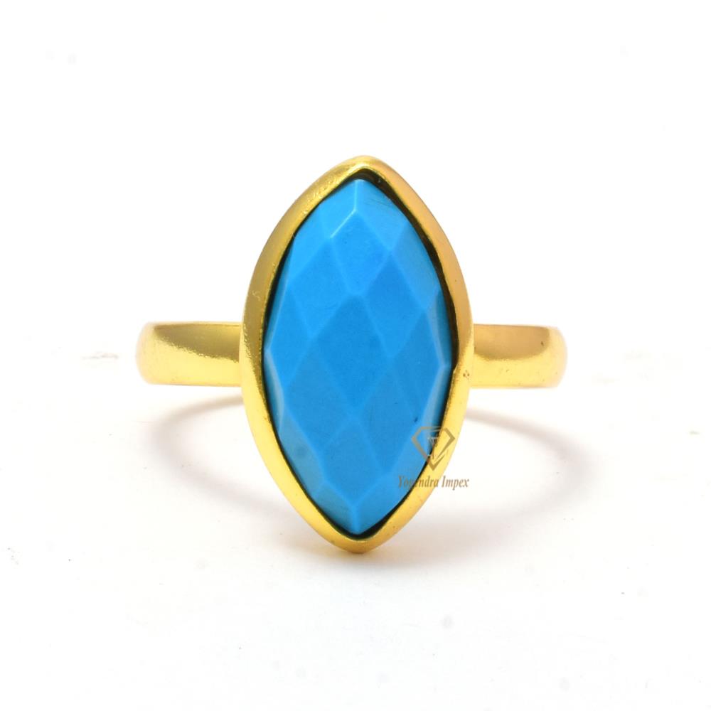 Marquise Natural Turquoise Gemstone 925 Sterling Silver Ring/Vintage Bezel Set Anniversary Ring For Wholesale Suppliers