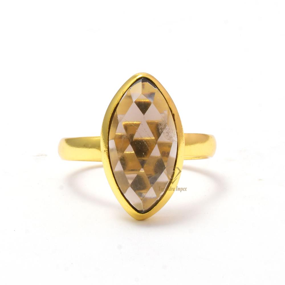 Top Quality Natural Smoky Quartz Gemstone Rings/Handmade 925 Sterling Silver Chocolate Gemstone Ring Jewelry For Suppliers