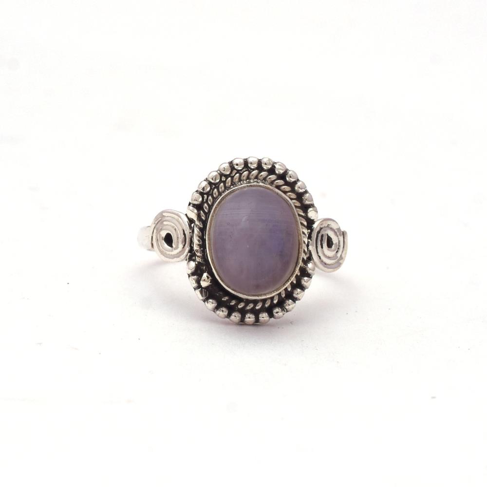 Natural Rainbow Moonstone Beautiful Semiprecious 925 Solid Sterling Silver Ring Wholesale Jewelry Factory India