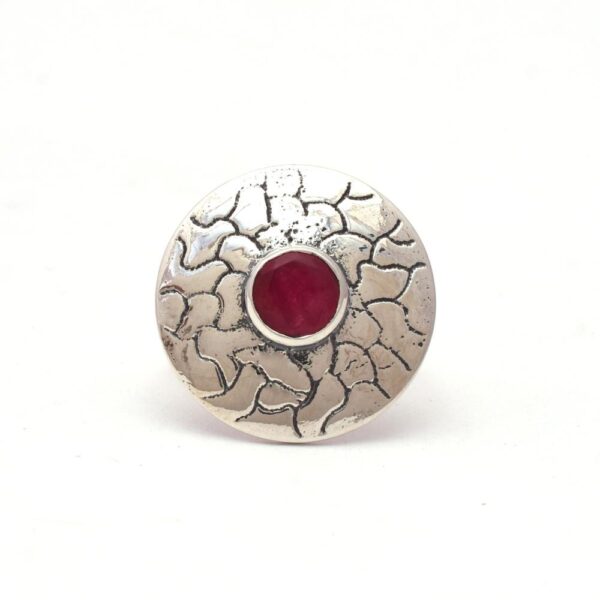 Unique Ruby Gemstone Ring 925 Solid Sterling Silver Ring Customized Natural Gemstone Bezel Water Drop Round Cut