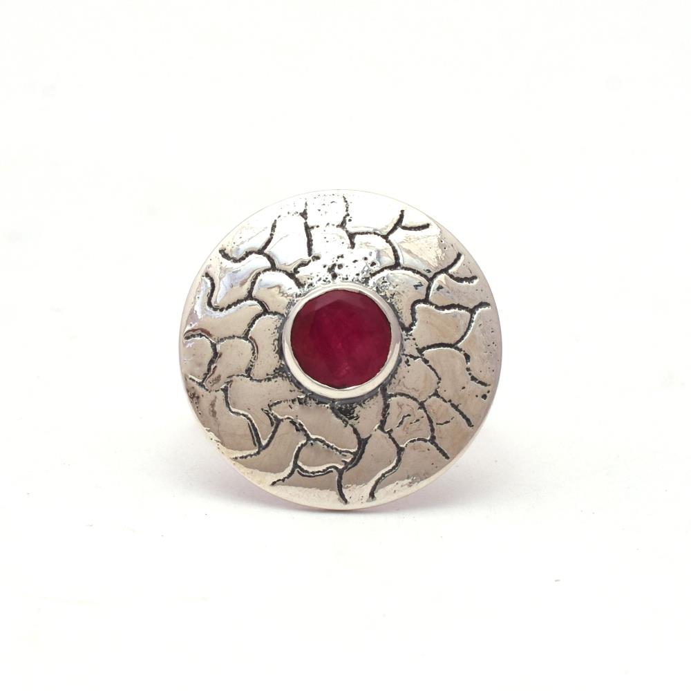 Unique Ruby Gemstone Ring 925 Solid Sterling Silver Ring Customized Natural Gemstone Bezel Water Drop Round Cut