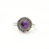 Round Shape Natural Amethyst Gemstone Boho Ring, Wholesale 925 Sterling Silver Handmade Ring Jewelry For Wholesaler Suppliers