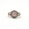 Gorgeous Round Shape Natural Rose Quartz Gemstone Ring, Wholesale Sterling Silver Pink Gemstone Boho Ring Jewelry For Wholesaler