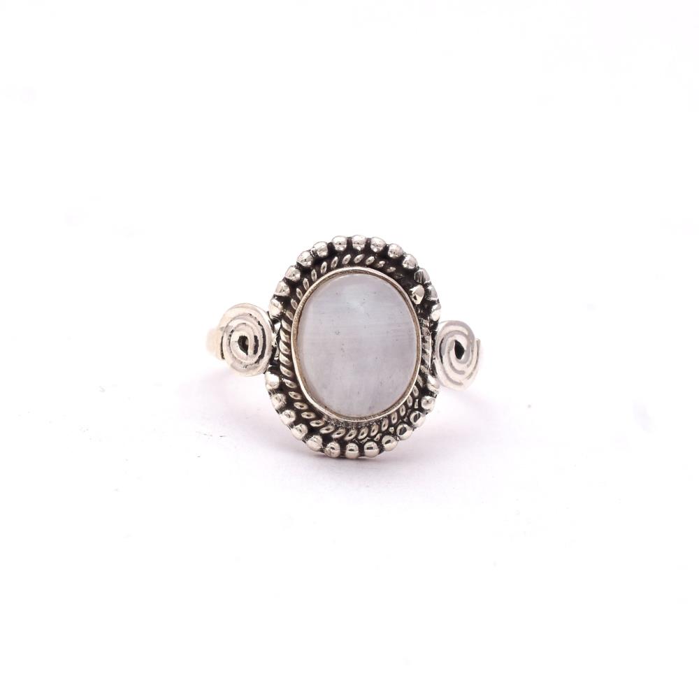 Rainbow Moonstone Boho Ring