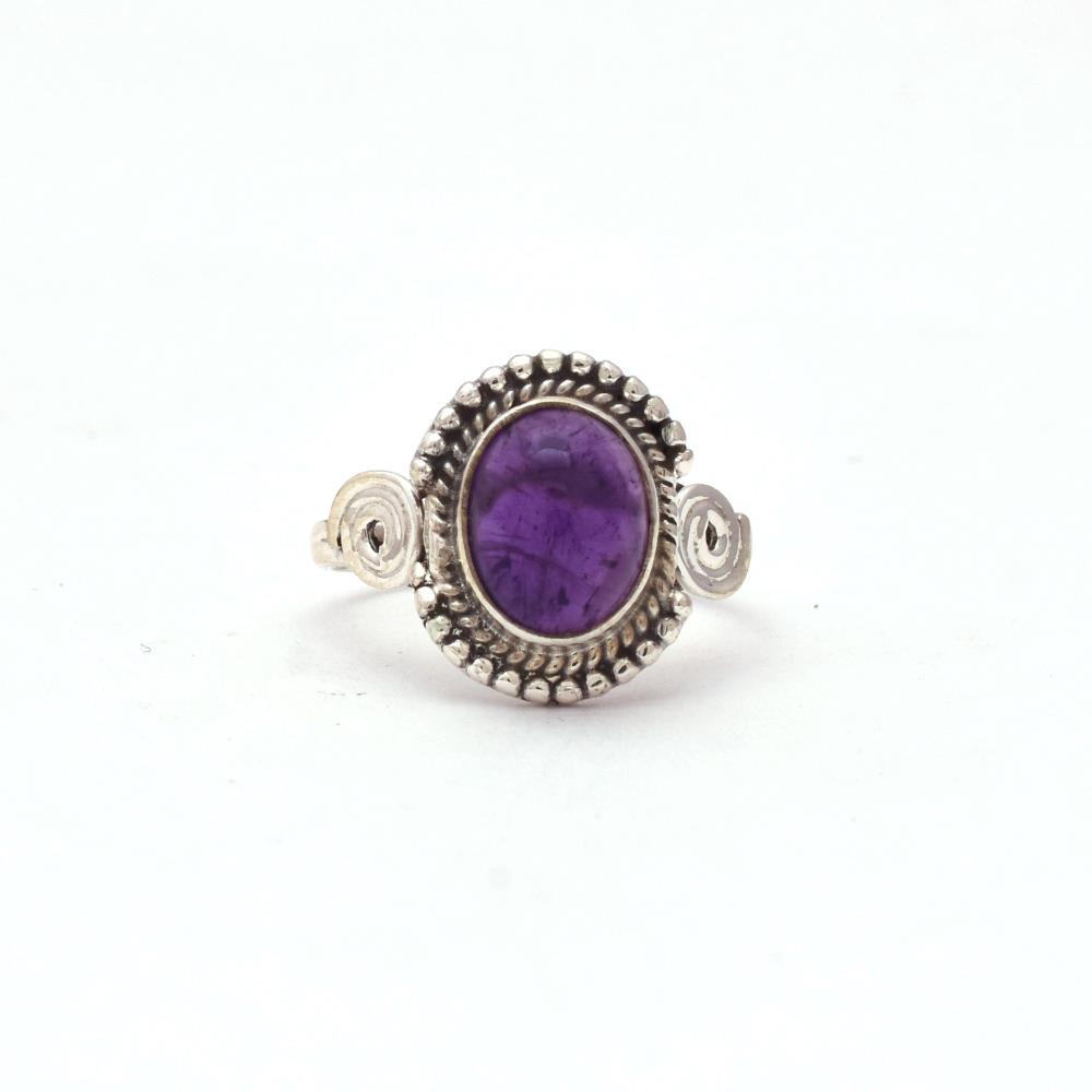 Amethyst Boho Ring