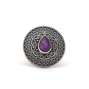 Amethyst Boho Ring
