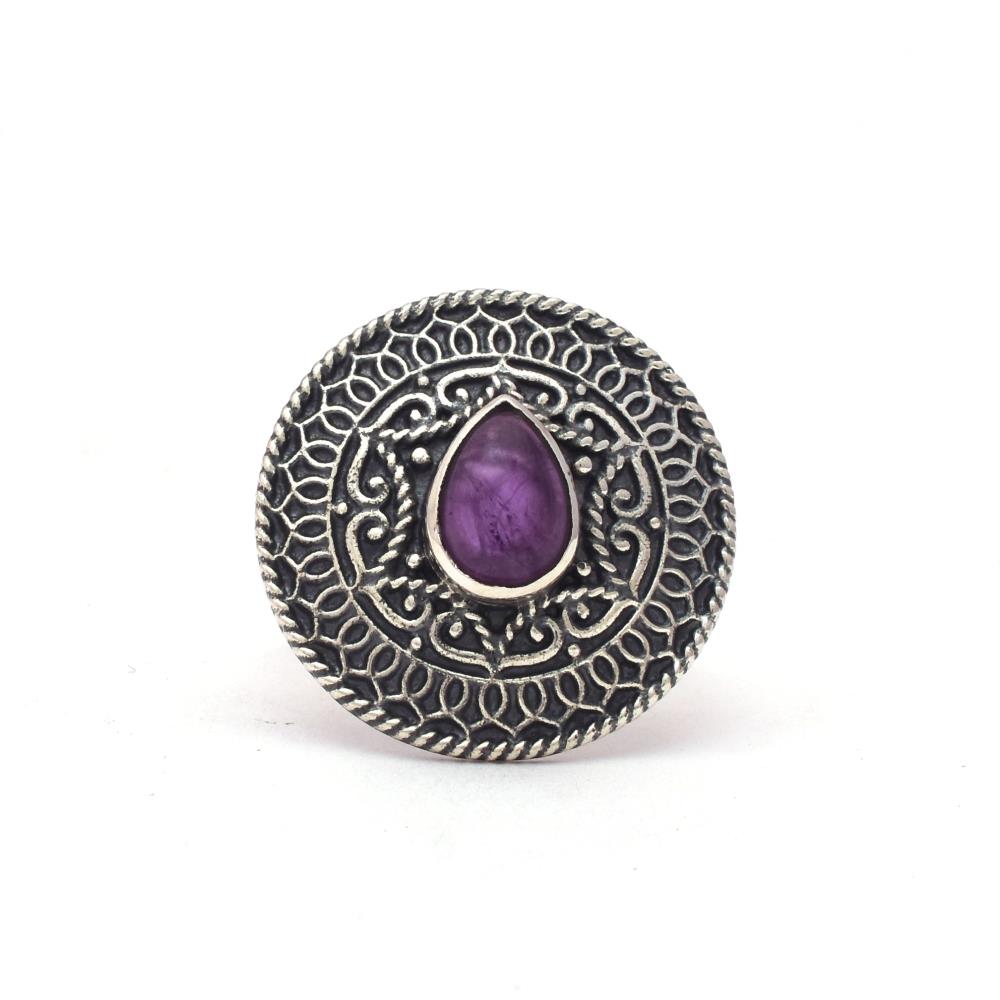 Amethyst Boho Ring