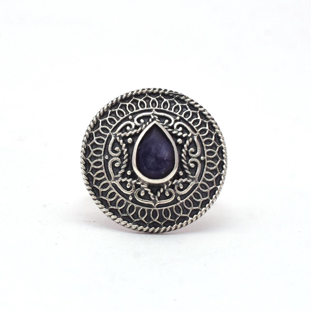 Blue Sapphire Boho Ring