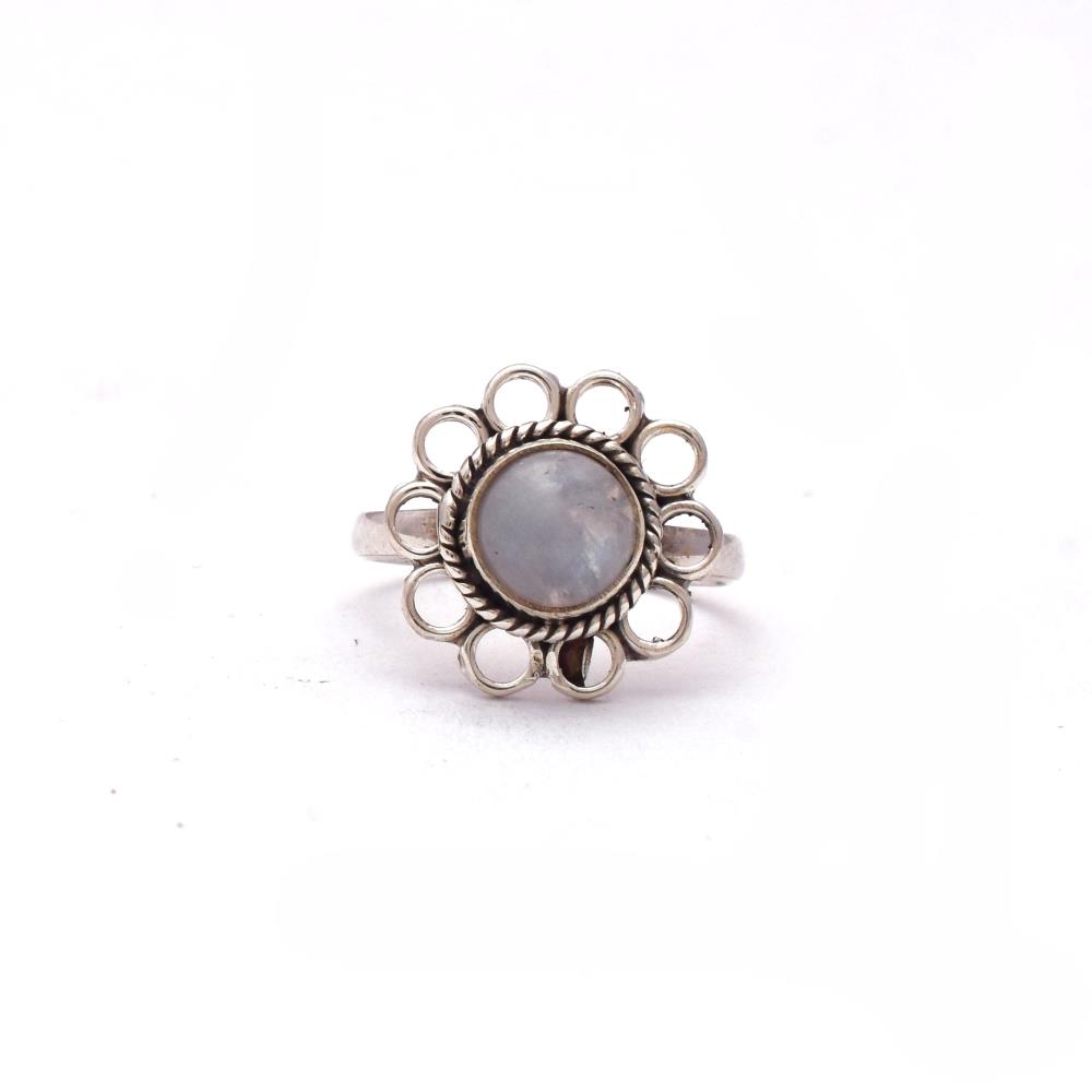 Rainbow Moonstone Boho Ring