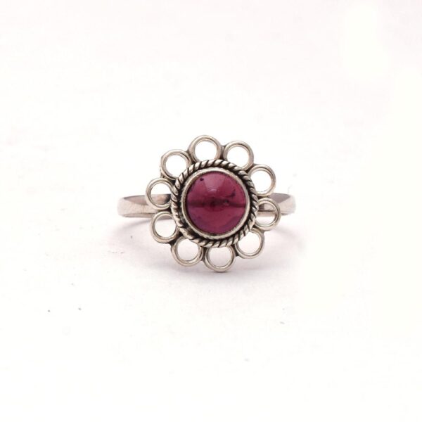 Red Garnet Boho Ring