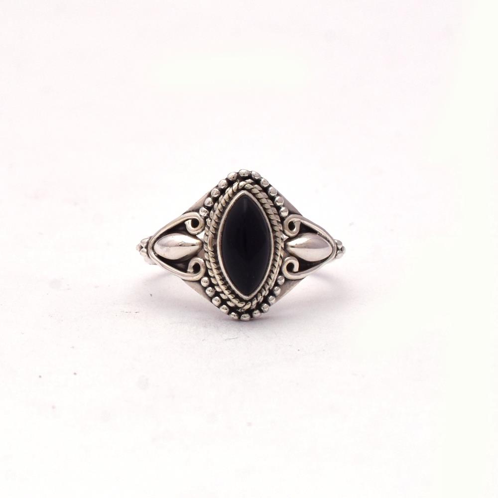 Vintage Natural Black Onyx Gemstone Ring 925 Sterling Silver, Handmade Silver Bezel Set Antique Ring For Wholesale Suppliers